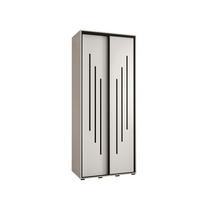 SCHWEBETÜRENSCHRANK 235,2/100/45 2-türig - Schwarz/Weiß, Holz/Metall (100/235/45cm) - Abiks Möbel