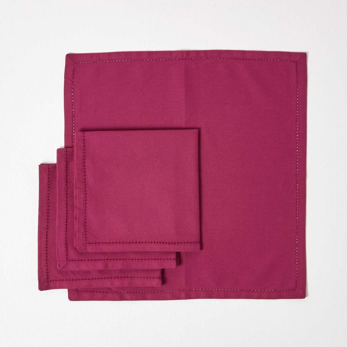 STOFFSERVIETTEN 4er-Set weinrot 45/45 cm, 100% Baumwolle - Weinrot, Textil (45/45cm) - Homescapes