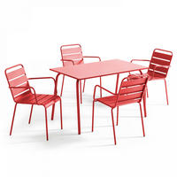 GARTENSET 5-tlg., Rot - Rot, Metall - Oviala