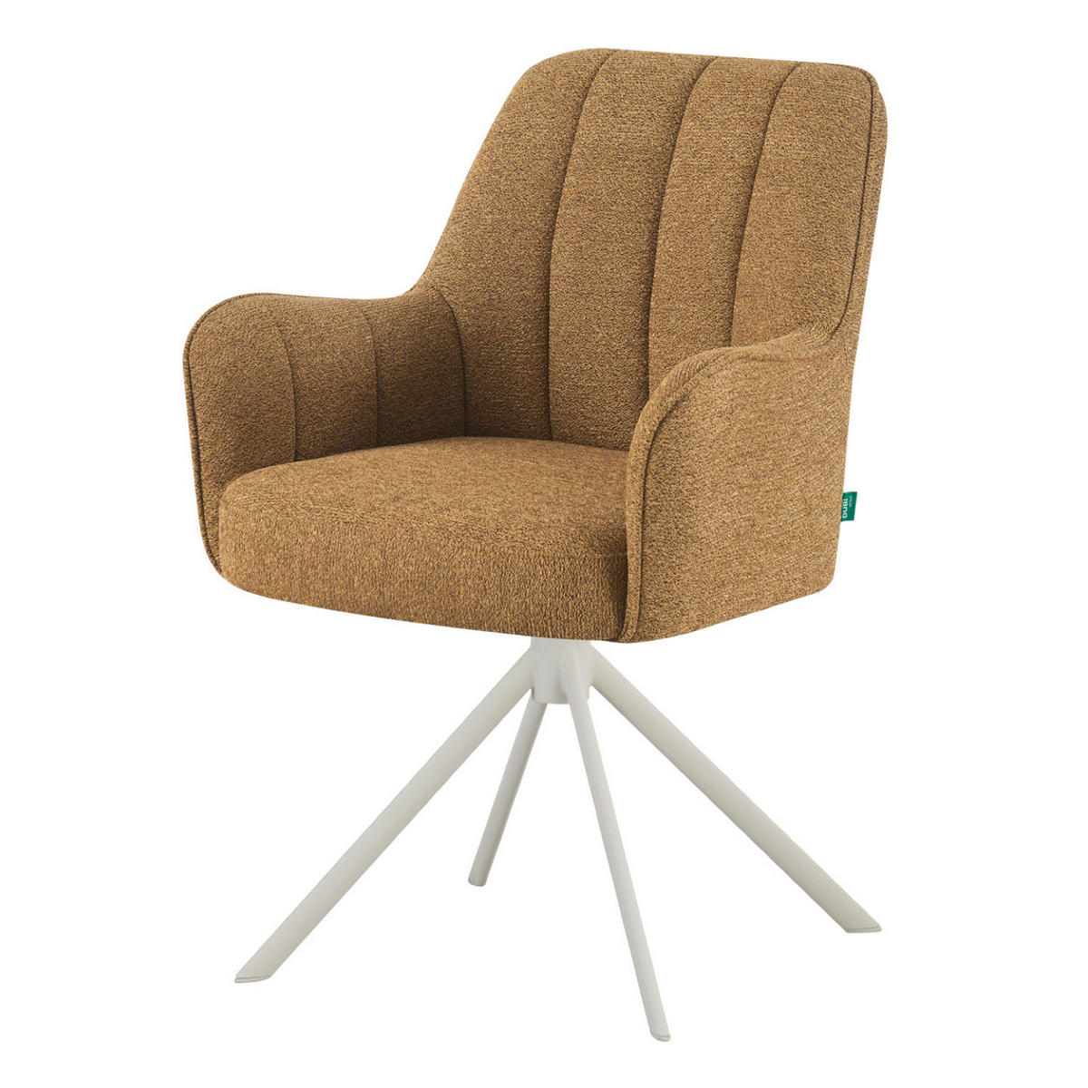 ESSZIMMERSTUHL THOMAS-ZURI 2er-Set 360°drehbar - Gelb/Weiß, Textil/Metall (58/88/62cm) - DUBI Möbel