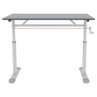 SCHREIBTISCH Grau 100/60/90 cm höhenverstellbar manuell - Grau, Metall (60/100/90cm) - PANGIVO