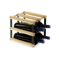 WEINREGAL Vinotega Mod Metal 22,5x22,5x24,5 cm 2x2 Flaschen Massives Kiefernholz Natur - Naturfarben, Holz (22.5/22.5/24.5cm) - PROREGAL