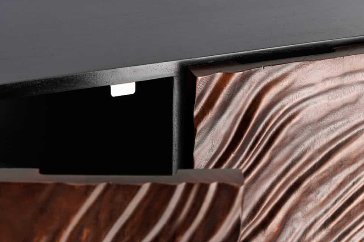 HIGHBOARD FLUID Braun Akazie 110cm - Schwarz/Braun, Holz (100/110/38cm) - riess-ambiente