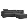 ECKSOFA Boston 2RR1P, Seite: Rechts 2R+R+1P(65)+PUFAP - Silberfarben/Grau, Holz/Textil (260/230cm) - MIRJAN24