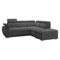 ECKSOFA Boston 2RR1P, Seite: Rechts 2R+R+1P(65)+PUFAP - Silberfarben/Grau, Holz/Textil (260/230cm) - MIRJAN24
