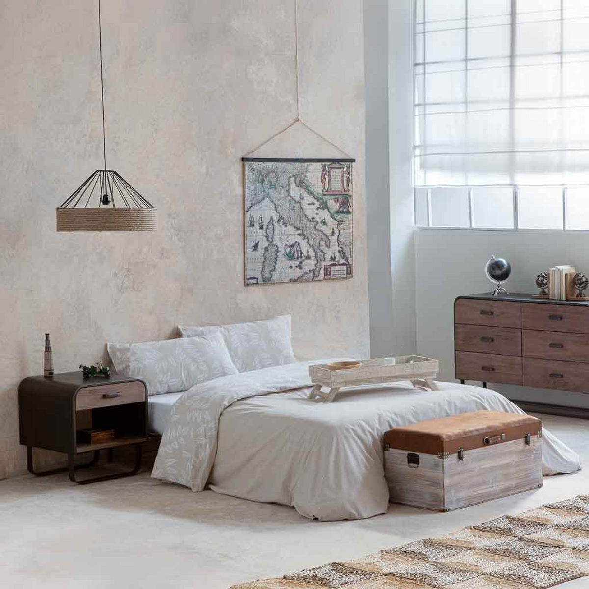 NACHTTISCH aus Metall und Holz, schwarz, 50x52x56cm - Braun, Holz (50/56/52cm) - Wanderlust