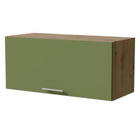 KLAPPHÄNGESCHRANK Brerra W4B/80 Eiche Artisan / RAL 6025 farngrün Matt 80 / 32,5 / 36cm mit Blum Aventos Klappenbeschlag - Eiche Artisan/Grün, Holz/Holzwerkstoff (80/36/32.5cm) - Feldmann-Wohnen