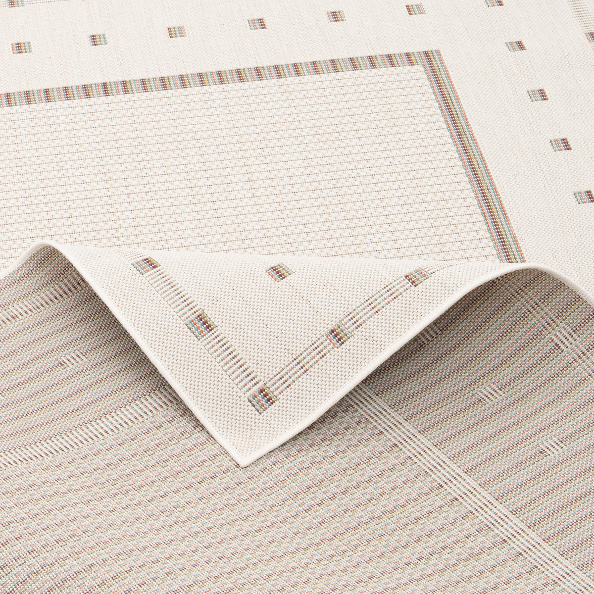 IN & OUTDOOR TEPPICH FLACHGEWEBE CAMPUS BORDÜRE - Beige, Textil (80/150cm) - Pergamon