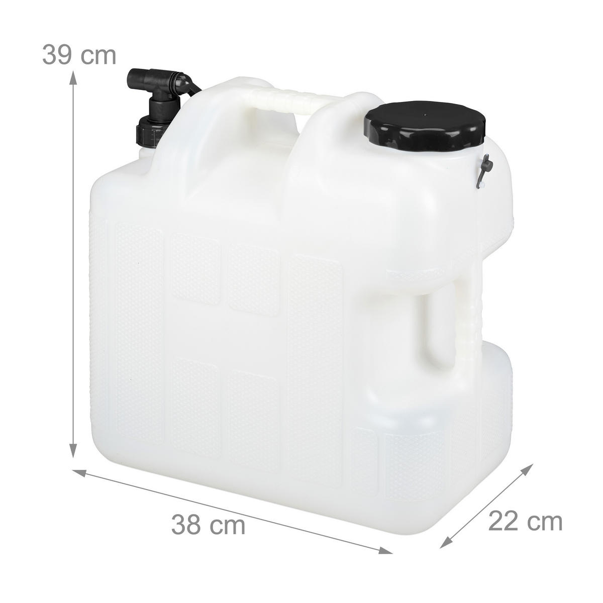 WASSERKANISTER - Weiß, Kunststoff (22/38/39cm) - Relaxdays