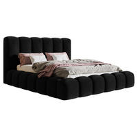 POLSTERBETT 180x200 cm Madeno mit Bettkasten, Samtstoff, Schwarz - Schwarz, Holz/Textil (180/200cm) - Emporius