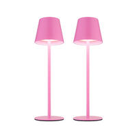 LED AUSSENLEUCHTE Vannie Rosa opal 2er Set - Rosa, Metall (11.5/11.5/36cm) - Globo Lighting