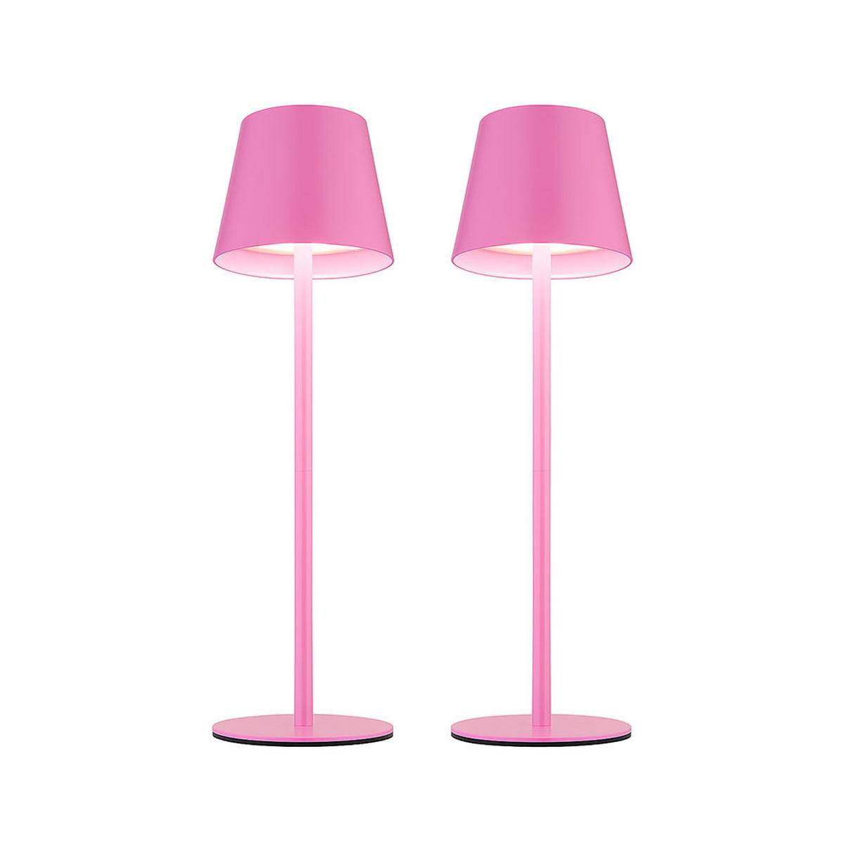 LED AUSSENLEUCHTE Vannie Rosa opal 2er Set - Rosa, Metall (11.5/11.5/36cm) - Globo Lighting