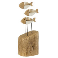 DEKO FISCH AUF FUß NW Natürliche - Weiß, Holz (8/26.5/12cm) - J-Line