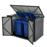 MÜLLTONNENBOX Namur Grau - Anthrazit, Metall (200/128/105cm) - Juskys