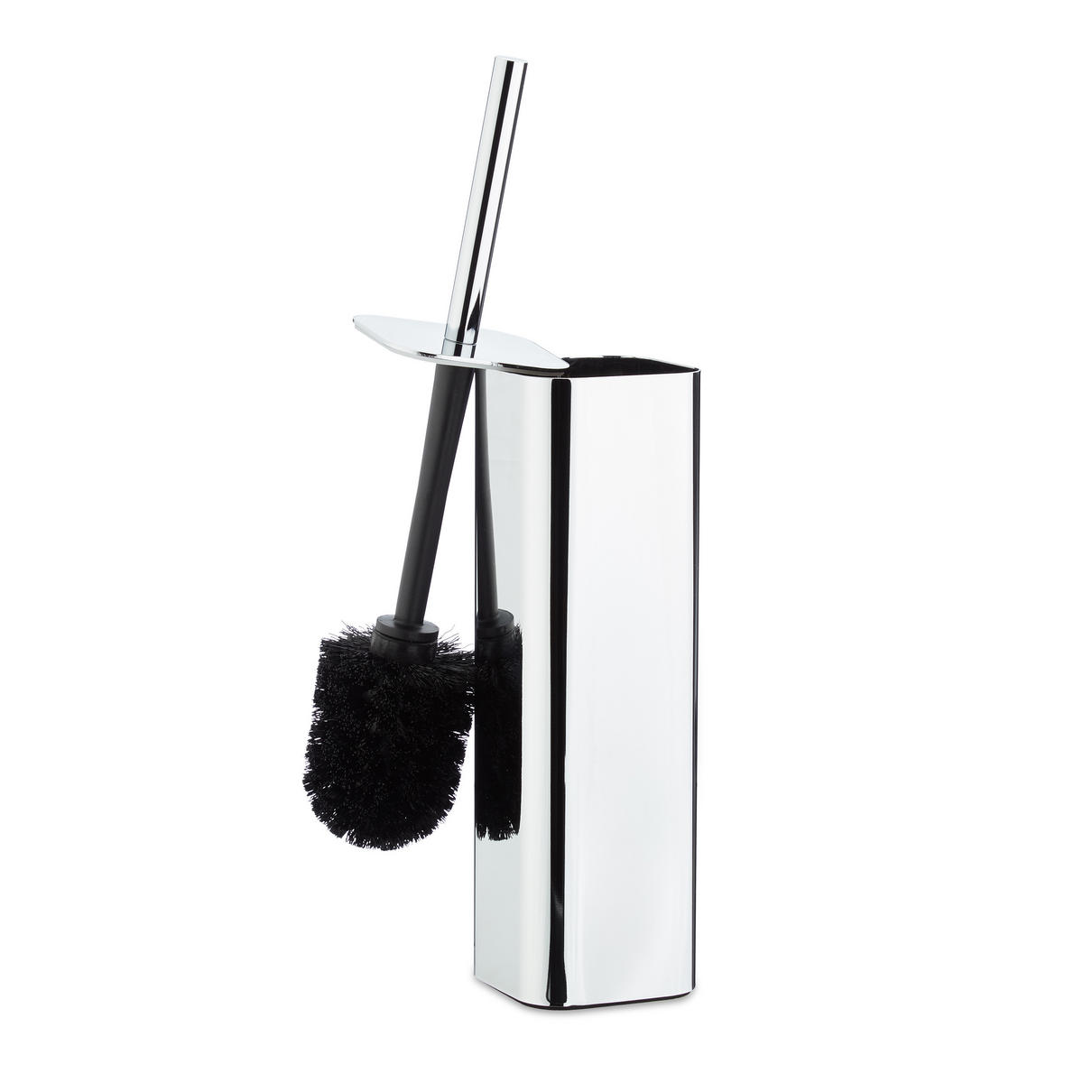 WC Bürstenhalter - Silberfarben, Metall (8/38.5/8cm) - Relaxdays