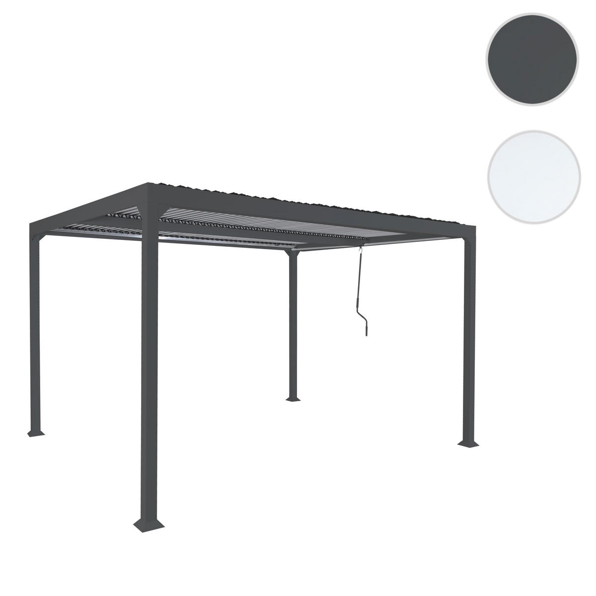 PERGOLA Alu 224x370x300cm Anthrazit - Anthrazit, Metall (370/224/300cm) - BERLINLODGE