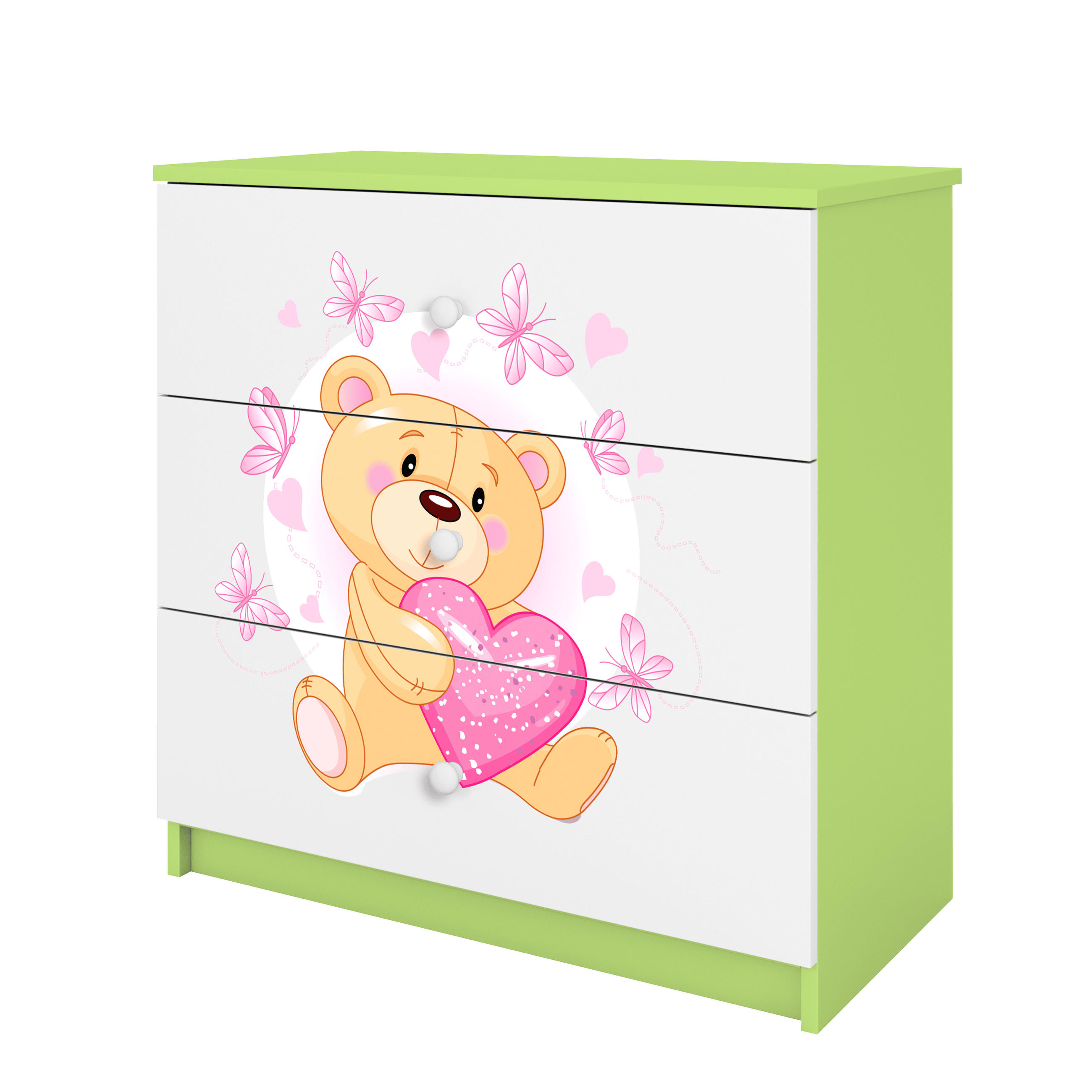 KOMMODE Babydreams Teddybär II 81/81/41 - Grün, Holzwerkstoff (81/81/41cm) - RAUMHIRSCH FURNITURE