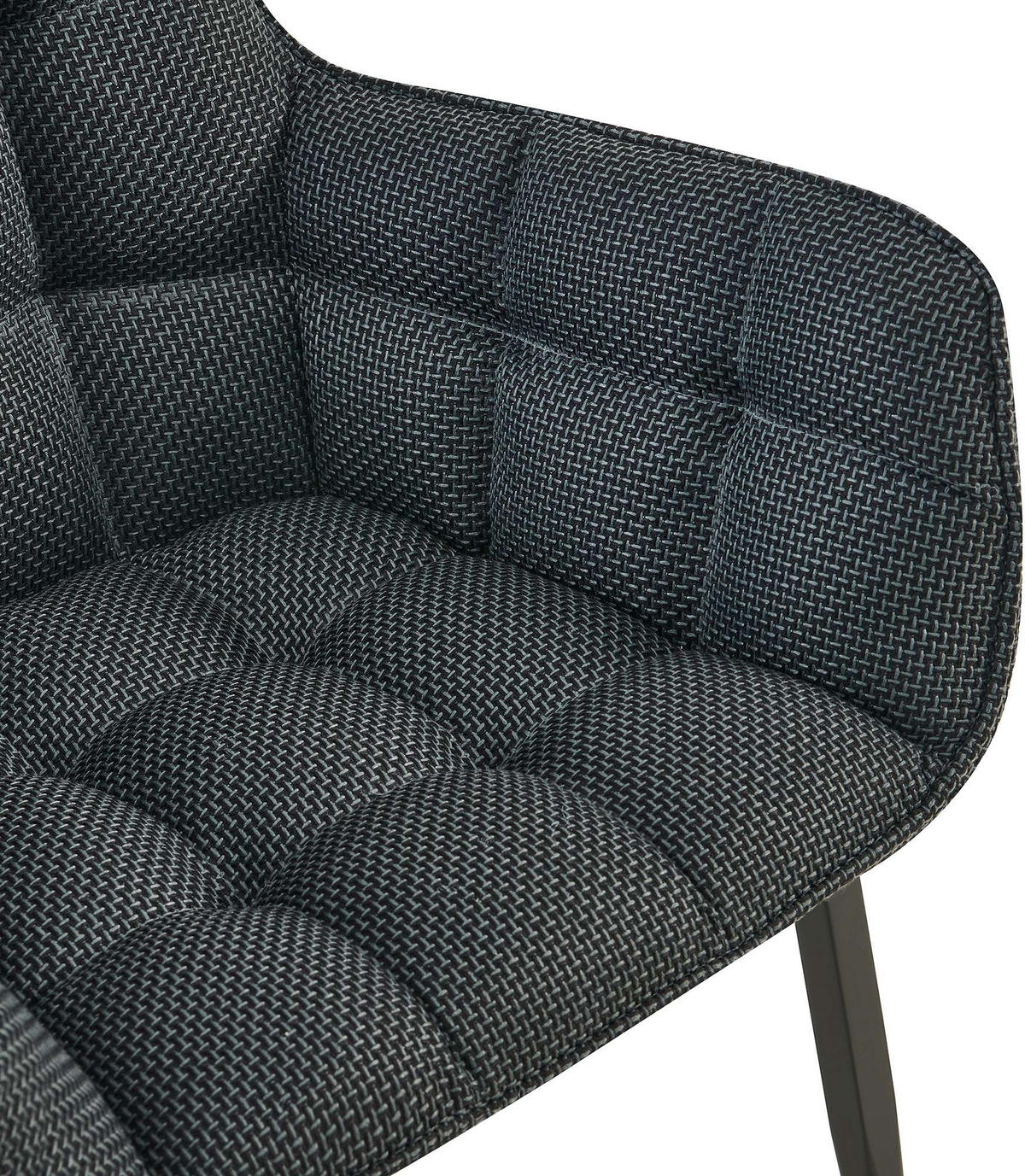 ARMLEHNENSTUHL Stoff Titangrau - Graubraun/Schwarz, Textil/Metall (62/87/59cm) - CLP