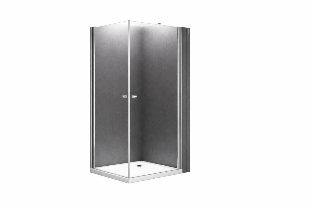 DUSCHKABINE Sofia 90x90x195cm Eck+DS - Silberfarben, Glas (90/90/195cm) -  Glaswerk Westfalen