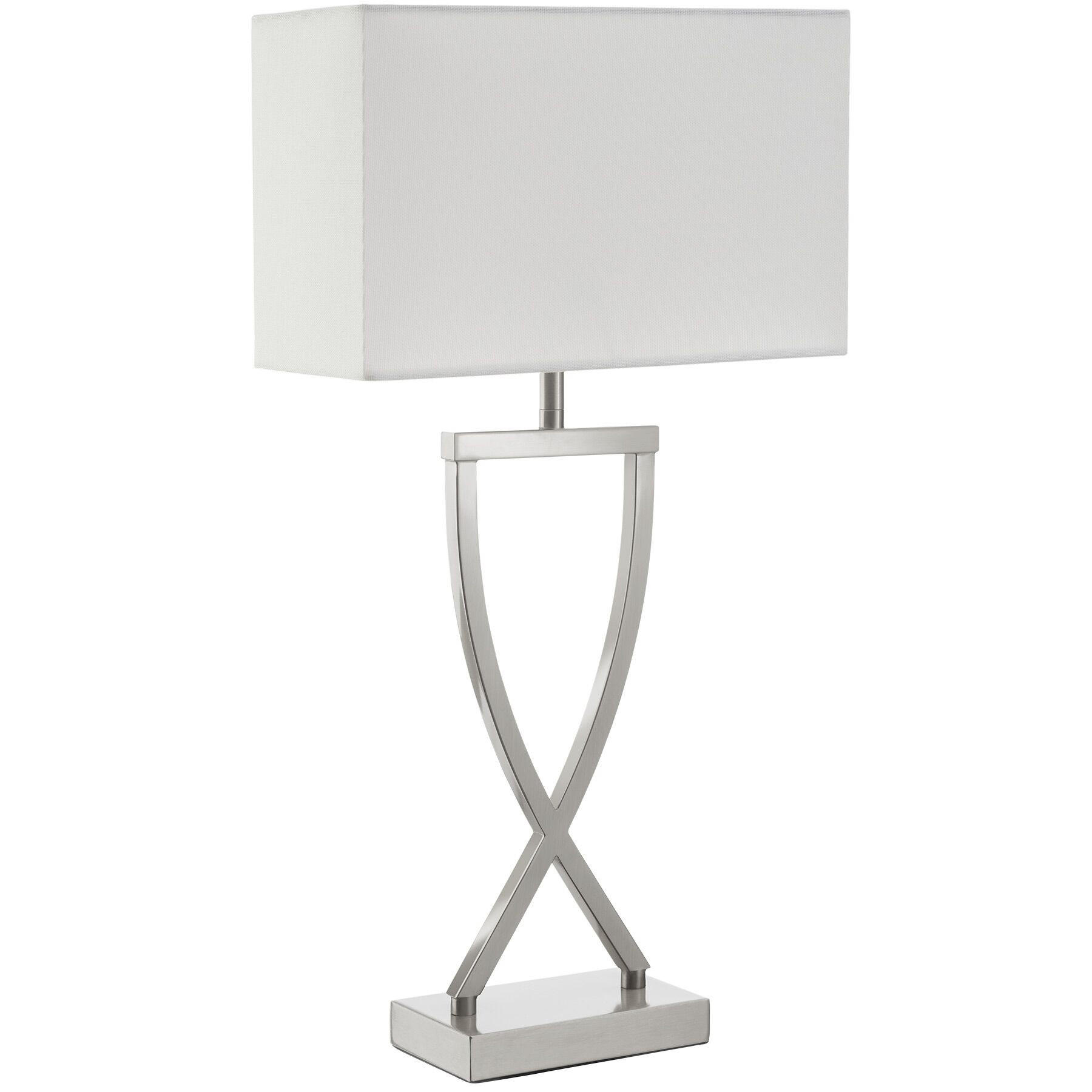 TISCHLEUCHTE Avina,27 x 12 x 51,5 cm,nickelfarben - Nickelfarben, Metall (12/27/51.5cm) - tectake