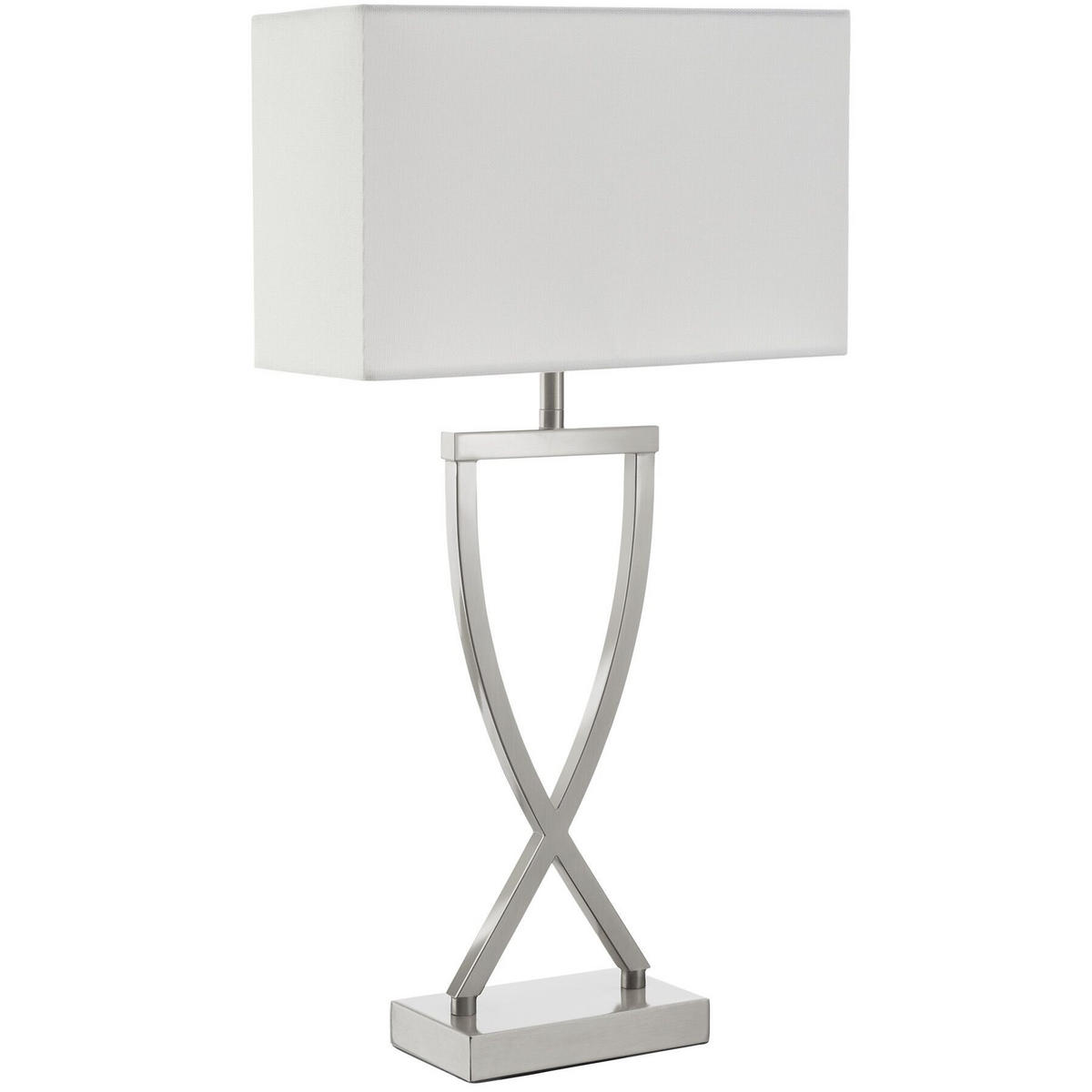 TISCHLEUCHTE Avina,27 x 12 x 51,5 cm,nickelfarben - Nickelfarben, Metall (12/27/51.5cm) - tectake