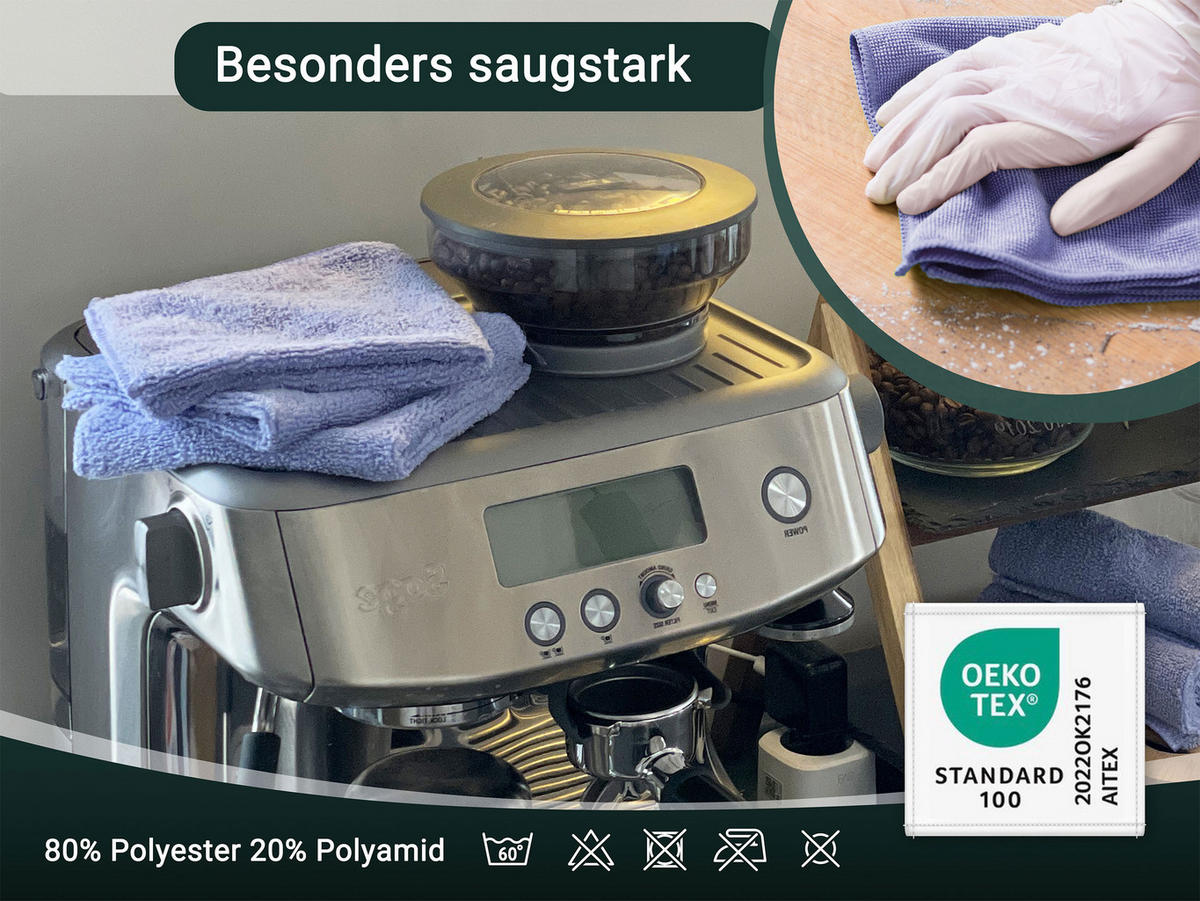 REINIGUNGSTÜCHER, 10er-Set, 30x30 cm, 80% Polyester, 20% Polyamid, Lila - Flieder, Textil (30/30cm) - Zollner