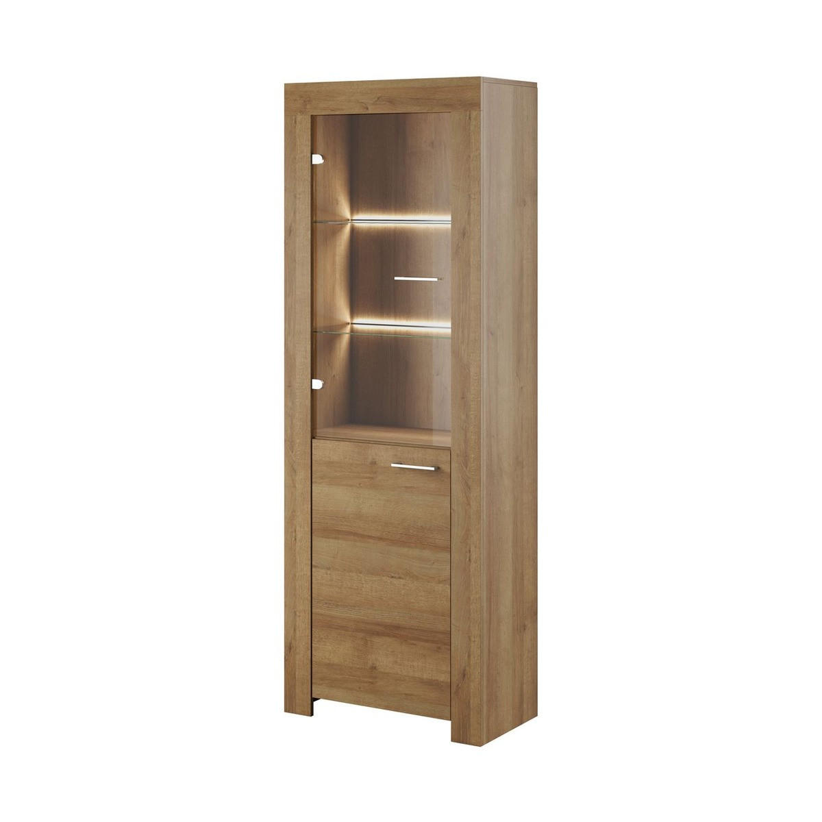 VITRINE – SWT70 – 70 cm – Sky – Eichefarben - Eichefarben, Holzwerkstoff (70/197/37cm) - hi-markt