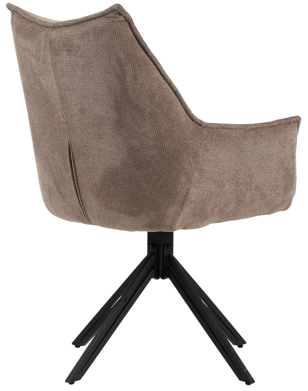 ESSZIMMERSTUHL Ginosa drehbar 4er-Set - Beige/Schwarz, Textil/Metall (62/90/66cm) - Mr. Deko