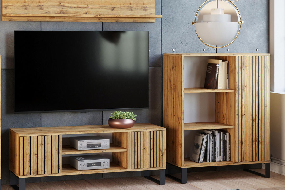 BÜCHERREGAL Fondi - Eiche Bianco, Holzwerkstoff (40/116/90cm) - RAUMHIRSCH FURNITURE