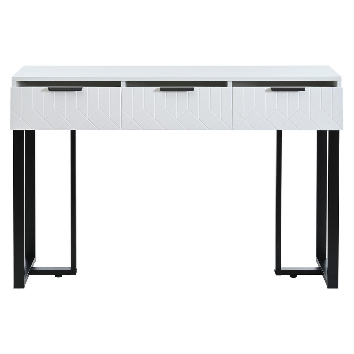 KONSOLENTISCH DE-37149 mit 2 Schubladen und goldenem Gestell Schwarz - Schwarz, Holzwerkstoff (120/36/80cm) - ComfortXL
