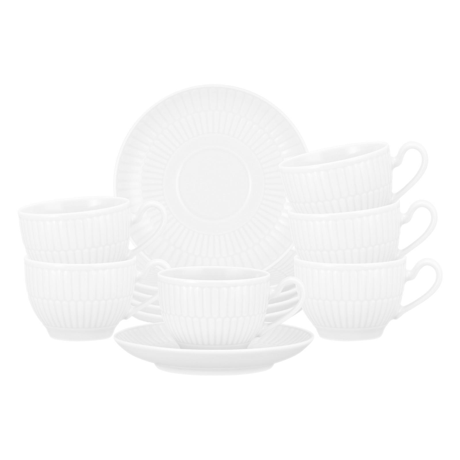 ESPRESSOTASSEN MIT UNTERTASSEN Amina Weiß 100 ml 6er Set - Weiß, Keramik (0.1L) - Seltmann Weiden