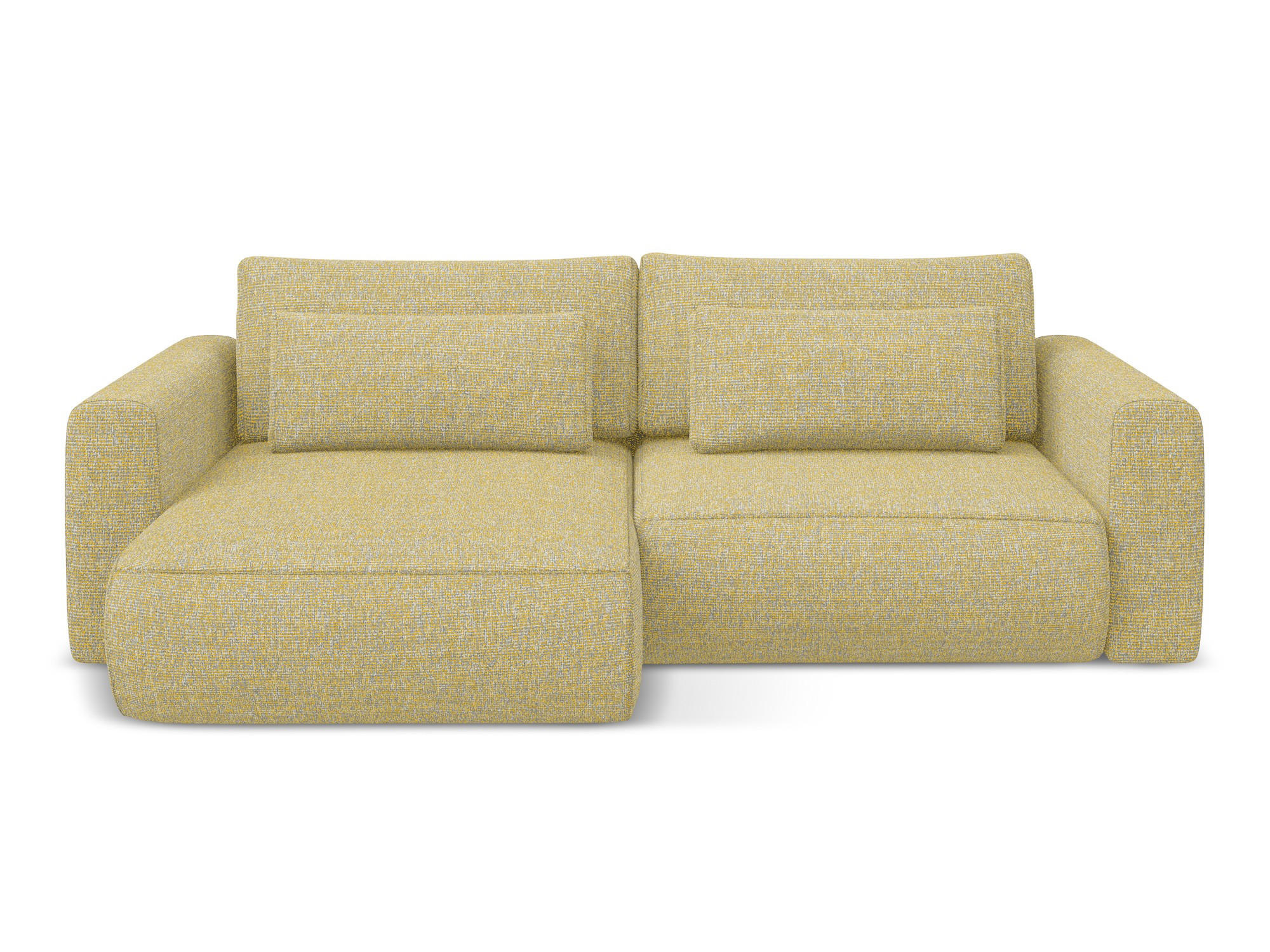 ECKSOFA mit Schlaffunktion Strukturstoff Stoff Gelb - Currygelb/Gelb, Kunststoff/Textil (149/240cm) - Makamii