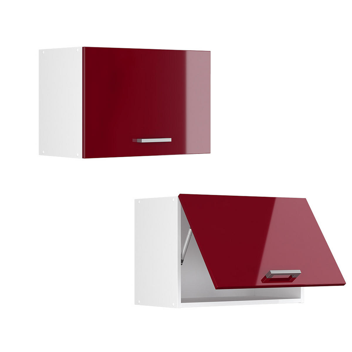 HÄNGESCHRANK R-Line Rot Hochglanz 60 cm Flach - Rot/Weiß, Holzwerkstoff (60/40/31cm) - Vicco