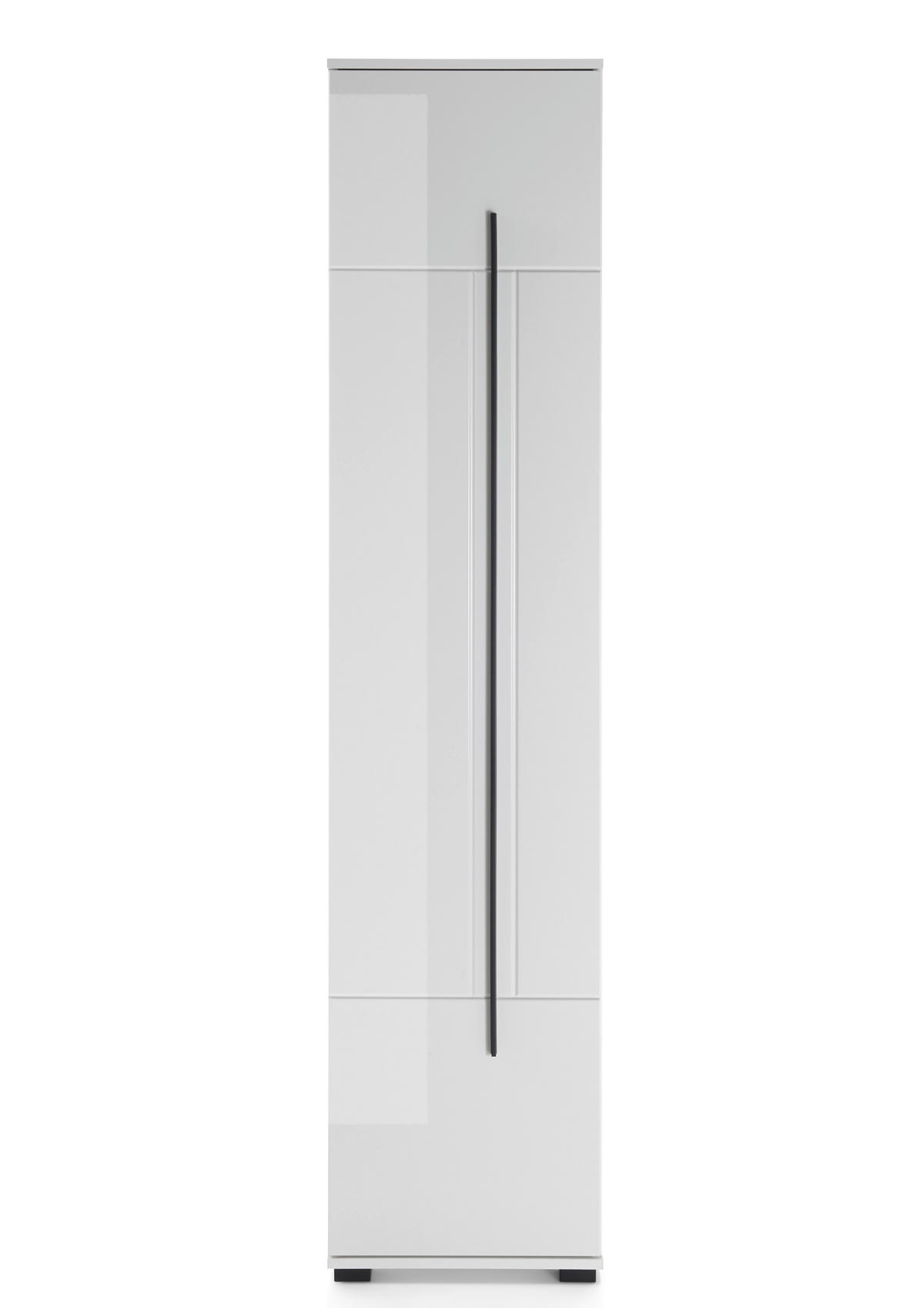 BADSCHRANK M12 Weiß Hochglanz 45/200/35 cm hoch links - Weiß Hochglanz, Holzwerkstoff (45/200/35cm) - Livojo