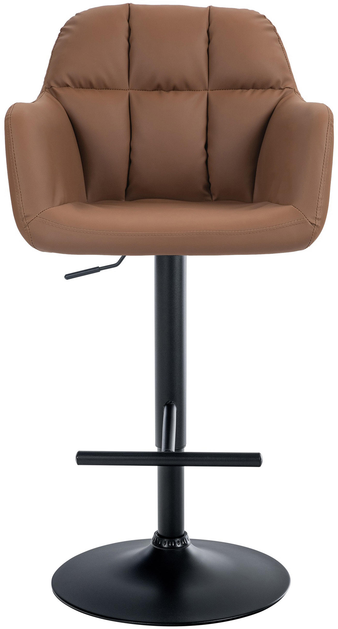 BARHOCKER Nardo Kunstleder schwarz hellbraun - Schwarz/Braun, Kunststoff/Metall (57/118/59cm) - TPFLiving