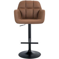 BARHOCKER Nardo Kunstleder schwarz hellbraun - Schwarz/Braun, Kunststoff/Metall (57/118/59cm) - TPFLiving