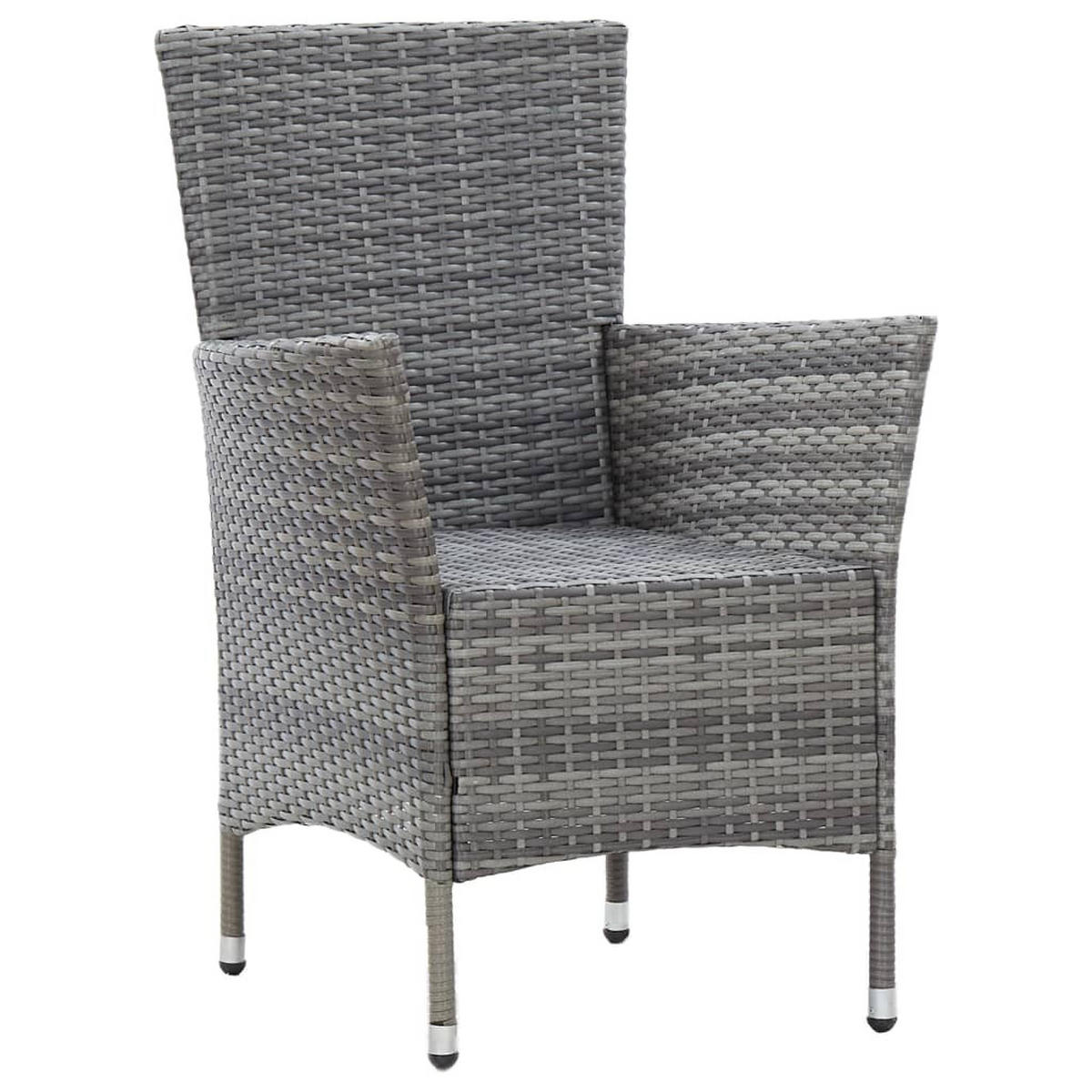 GARTEN-ESSGRUPPE 9-teilig Mit Auflagen Poly Rattan Grau - Grau, Kunststoff/Textil - vidaXL