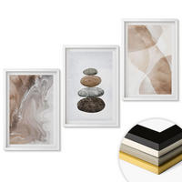 WANDBILDER 3er-Set - 40x60 cm Weißer Rahmen - Abstrakte Pastellformen - Weiß, Kunststoff (40/60cm) - ArtPrintCave
