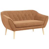 SOFA Pirs 2 Sitzer Strukture Orange - Orange/Braun, Holz/Textil (140/75/74cm) - MKS