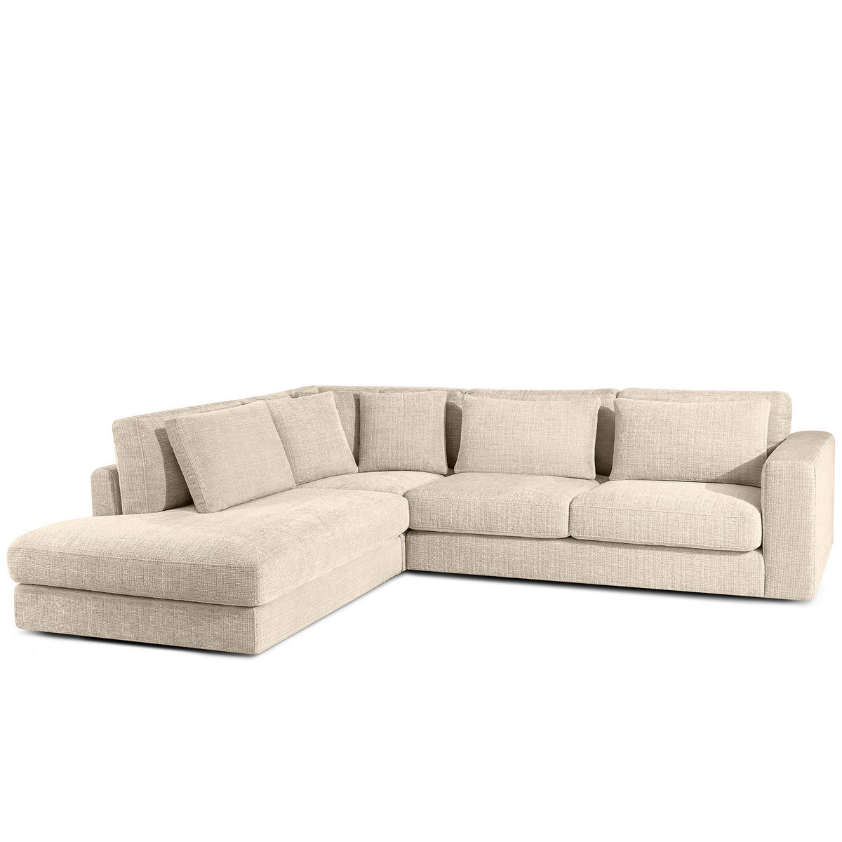 ECKSOFA links VERUS - Creme, Holz/Holzwerkstoff (297/248cm) - KONSIMO®