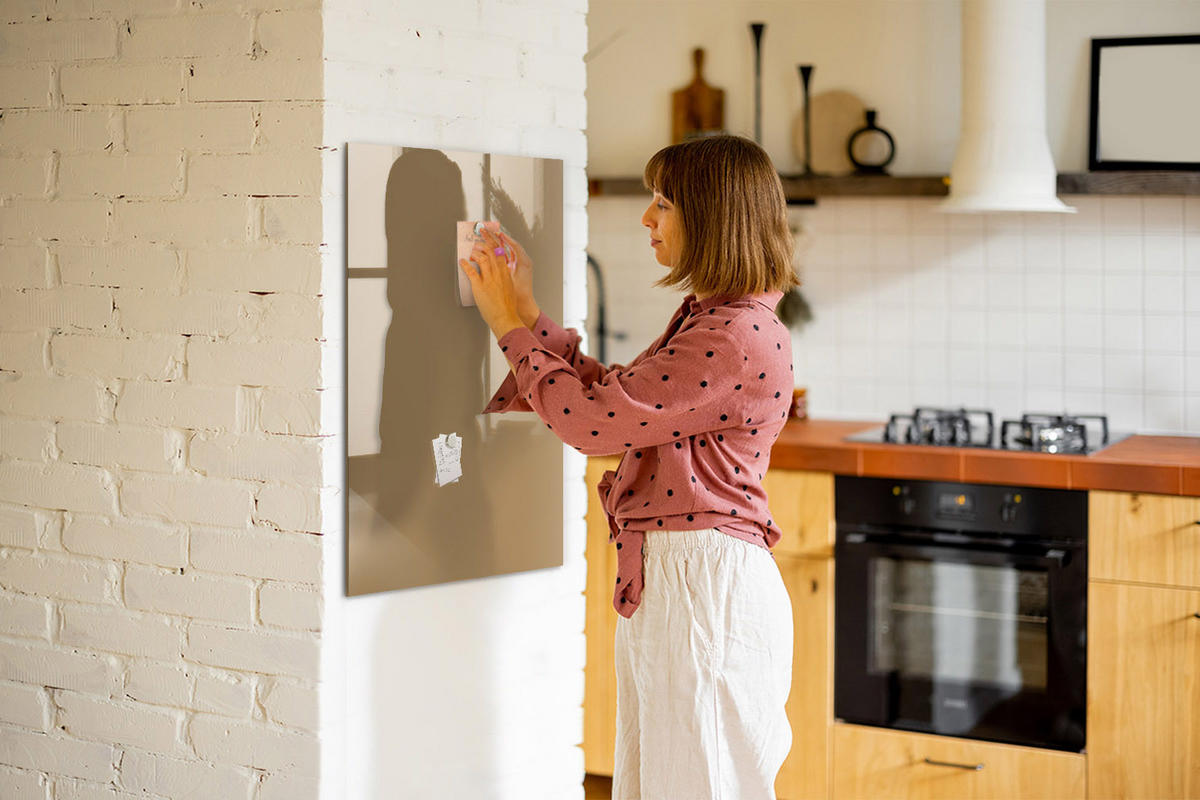 MAGNETTAFEL 60x90 Beige schwarzer Marker - Beige, Glas (60/0.4/90cm) - TULUP