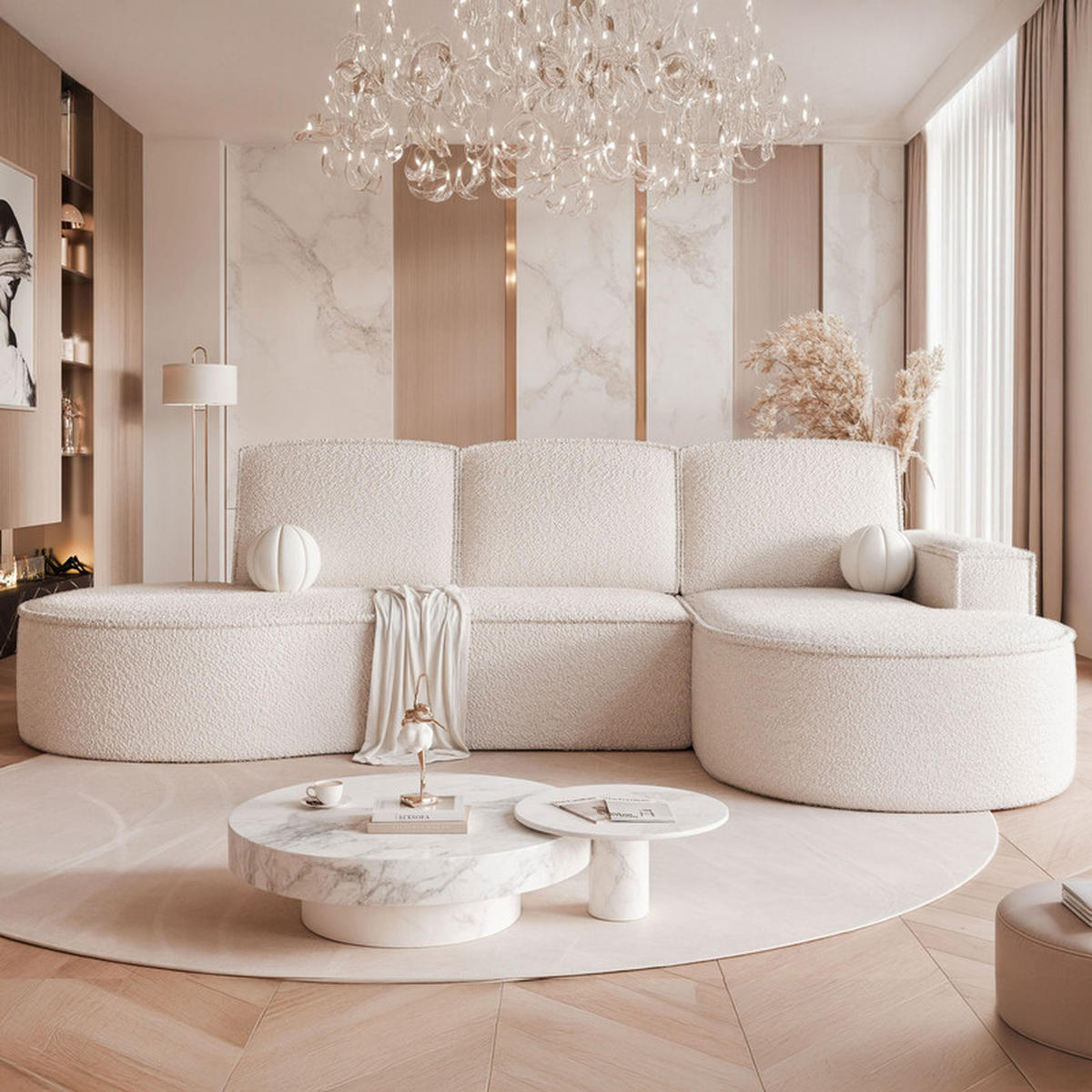ECKSOFA SOFIA mit Schlaffunktion und Bettkasten Weiß - Weiß, Holzwerkstoff/Kunststoff (277/157cm) - Idohome