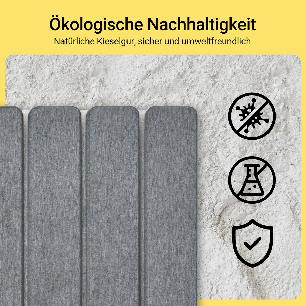 BADEMATTE Badezimmer - Grau, Stein (59/39cm) - SoBuy