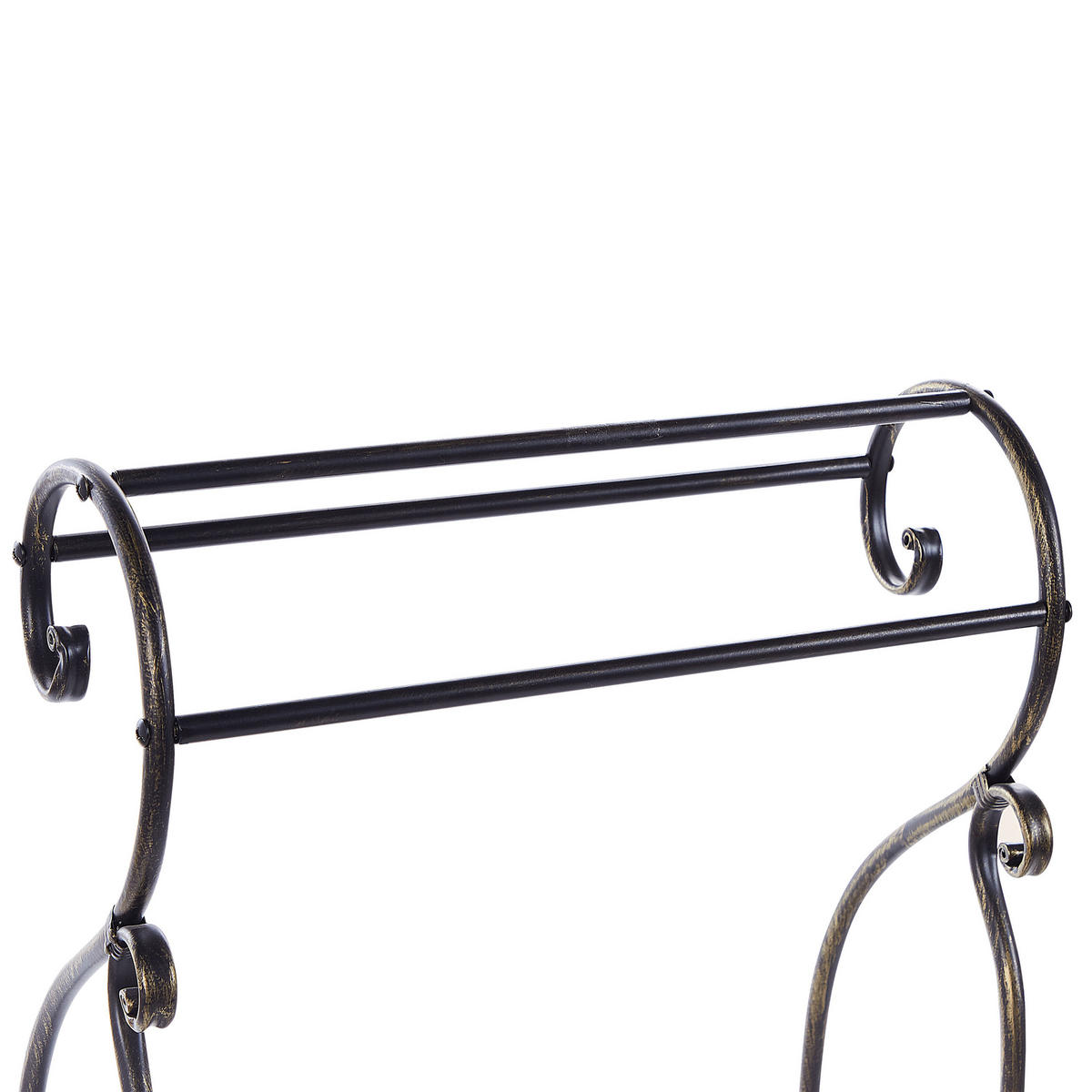 HANDTUCHSTÄNDER Antik Optik schwarz 49 x 91 cm Linares - Schwarz, Metall (49/91/33cm) - Beliani