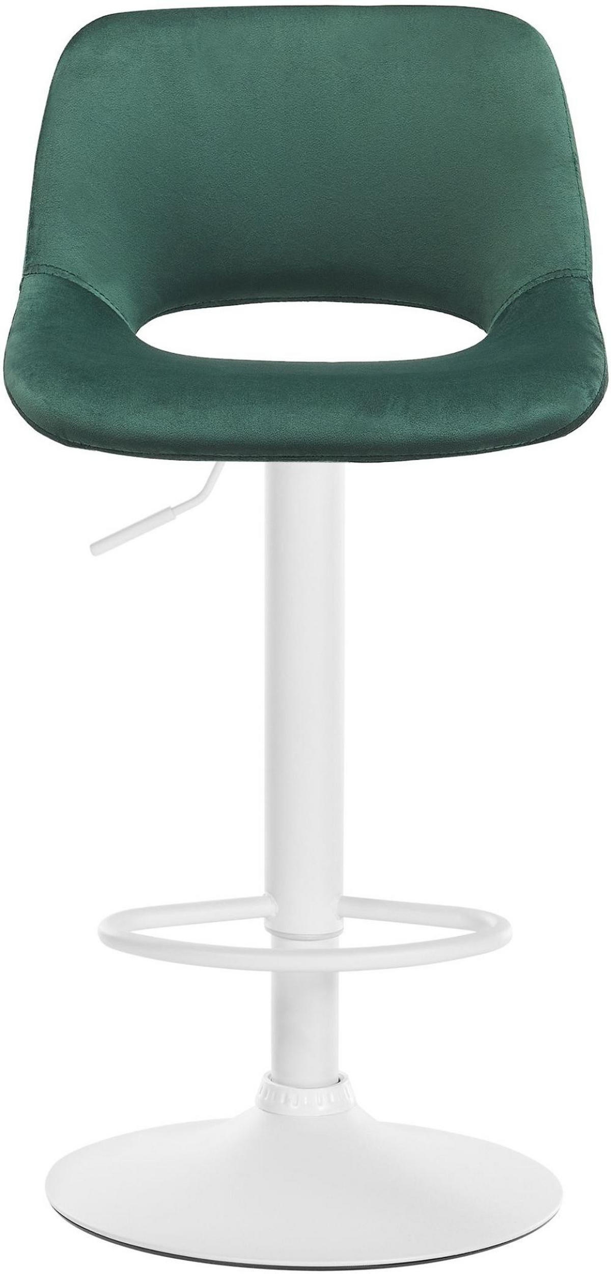 BARHOCKER 2er Set Samt grün - Weiß/Grün, Textil/Metall (42/86/46cm) - CLP