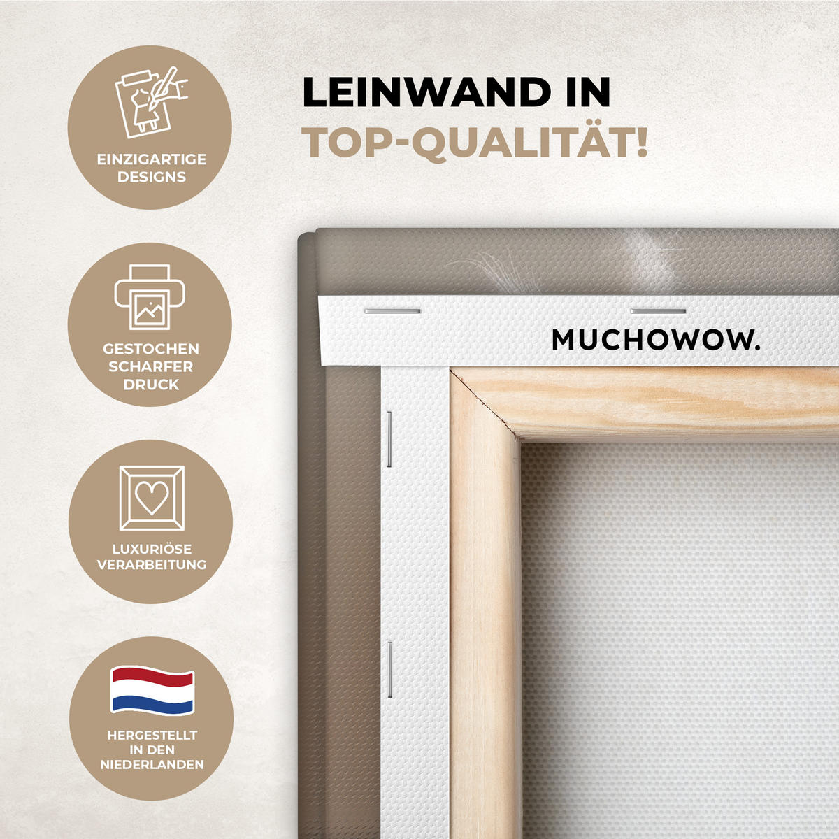 LEINWANDBILD Pampasgras - Federn - Pastell - Weiß 30x20 cm - Naturfarben, Textil (30/20cm) - MuchoWow