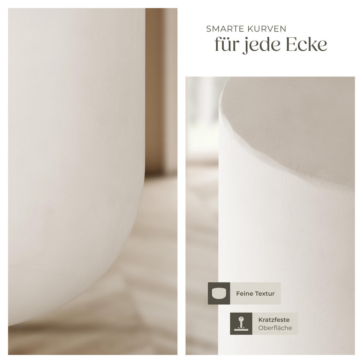 COUCHTISCH rund Ronan, 80 x 39, 5 cm, weiß - Weiß, Keramik (80/80/39.5cm) - tectake