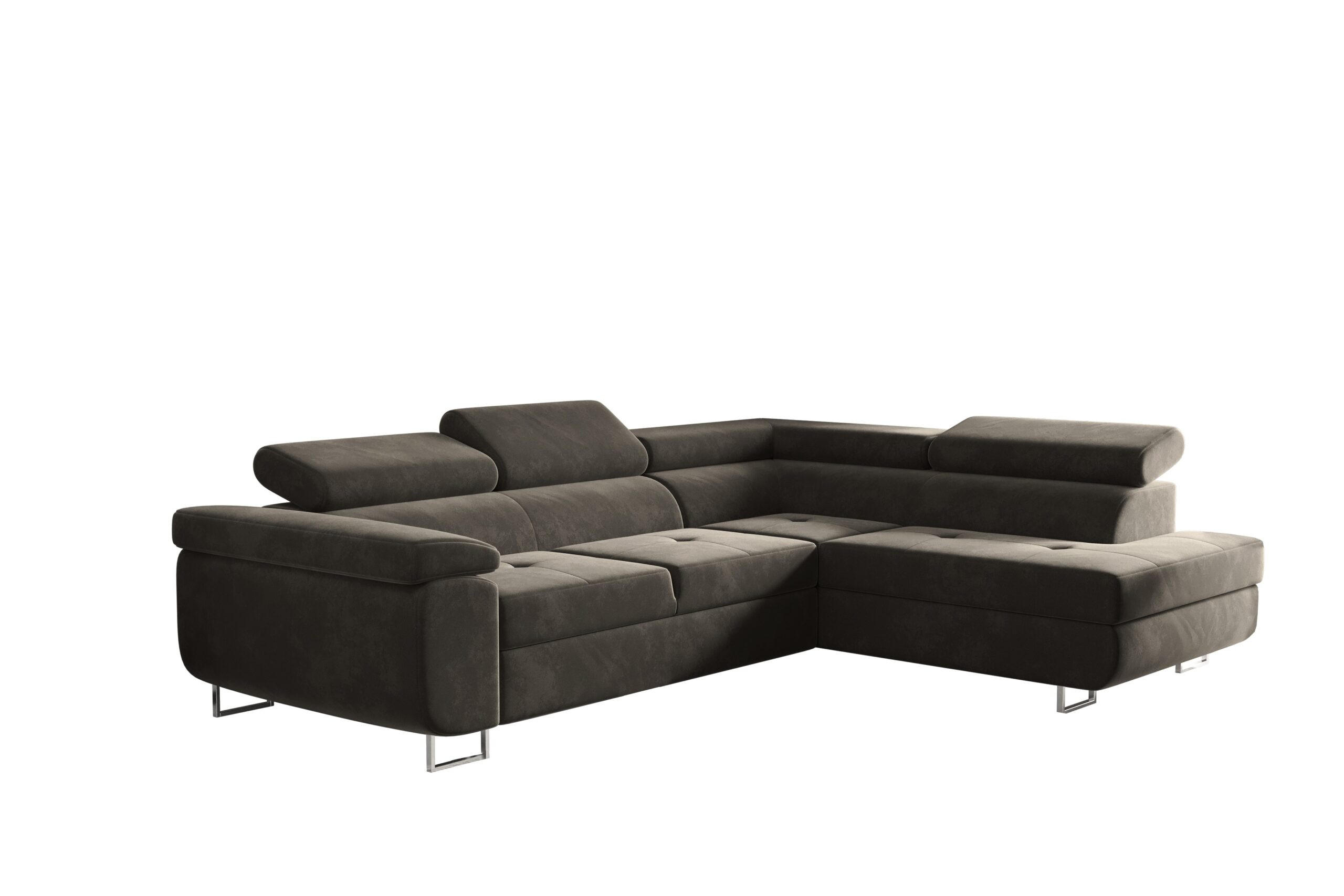 ECKSOFA mit Schlaffunktion und Bettkasten ATOM Braun Rechts - Braun, Holz/Textil (275/202cm) - Kaiser Möbel