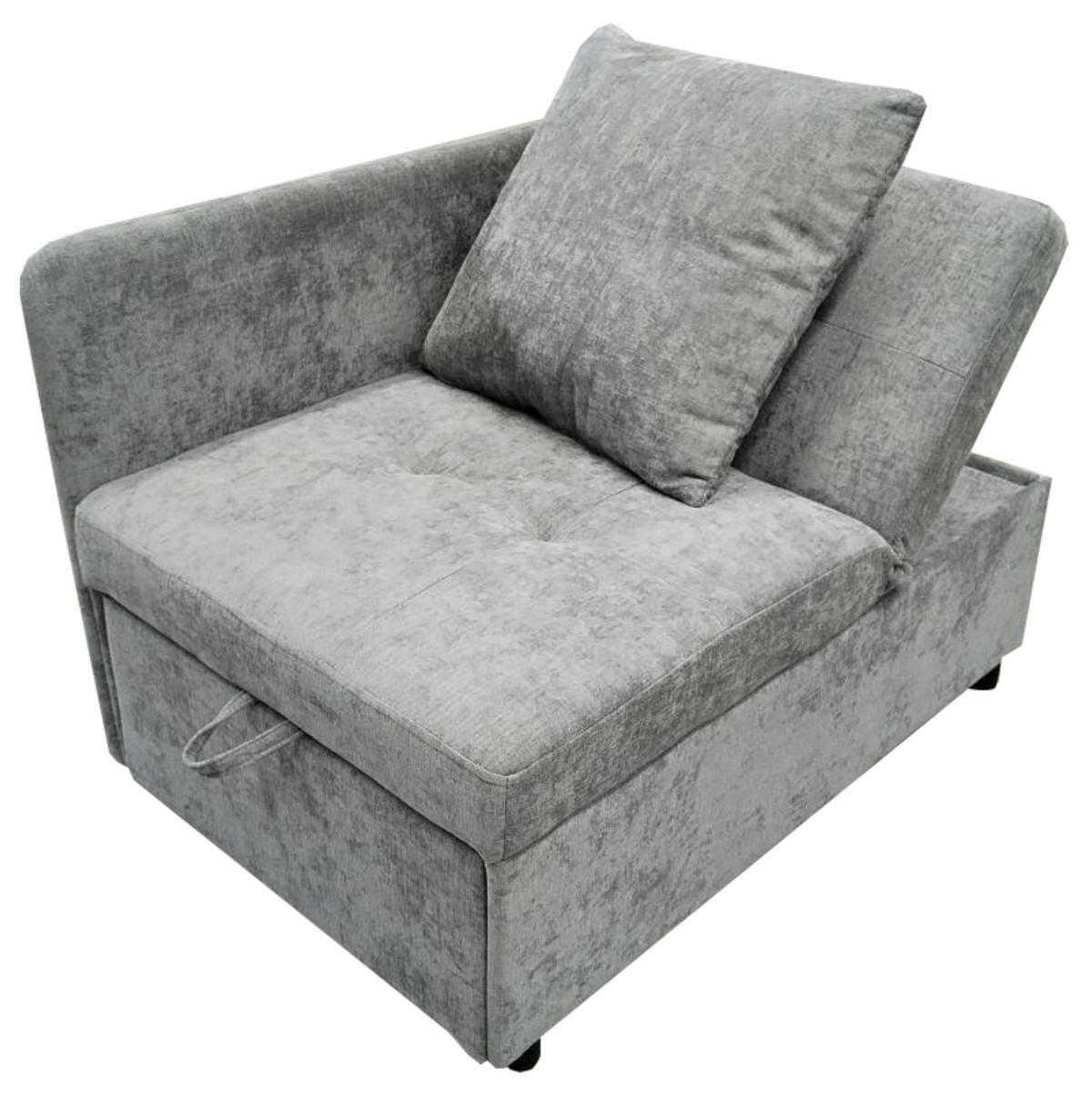 SCHLAFSOFA 3-in-1 177 x 68 cm Leinen Grau - Grau, Metall (68/65/177cm) - Meubliv