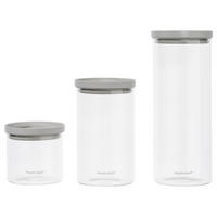 VORRATSGLÄSER KALMAR 3-er Set grau - Grau, Glas (24/31/13cm) - Mulex